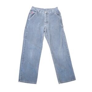 Vintage 90s LEI Grey Mid Rise Baggy Straight Leg Cargo Jeans Womens 9